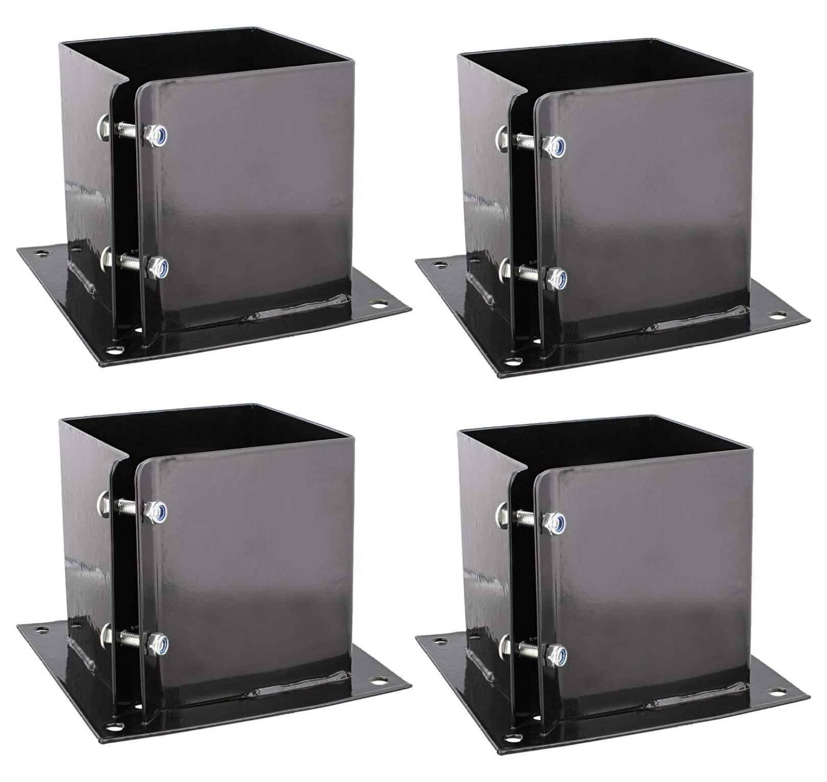 Zazesaby 6x6 Post Anchor Square Bracket 4pk - Bolt Down Post Base Wood Post Ground Anchor Fence, Mailbox, Deck
