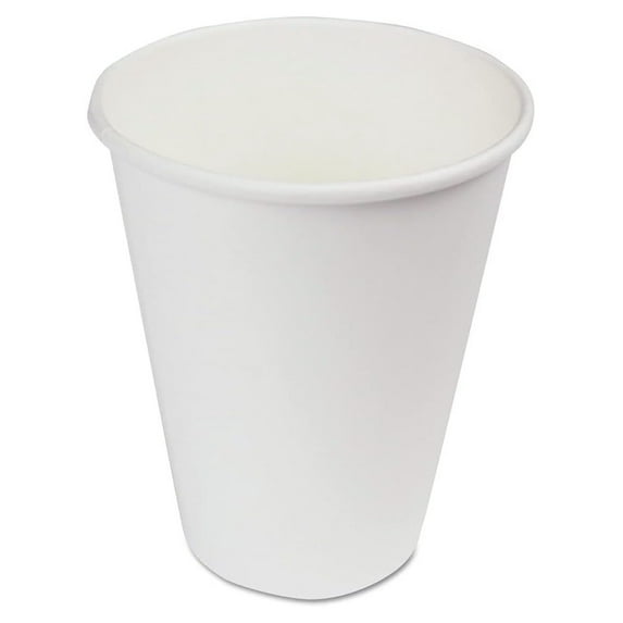 Zazesaby BWKWHT12HCUP 12 oz. Paper Hot Cups - White (50 Cups/Sleeve, 20 Sleeves/Carton)