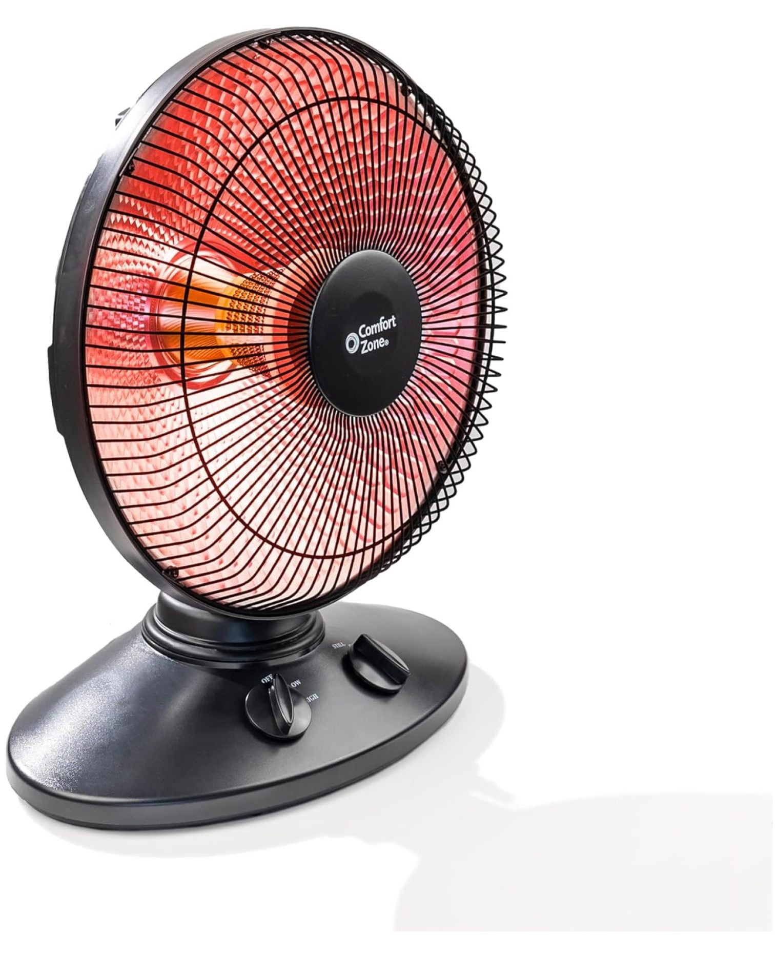 Zazesaby Indoor Dish Space Heater with 70degree Oscillation, Parabolic