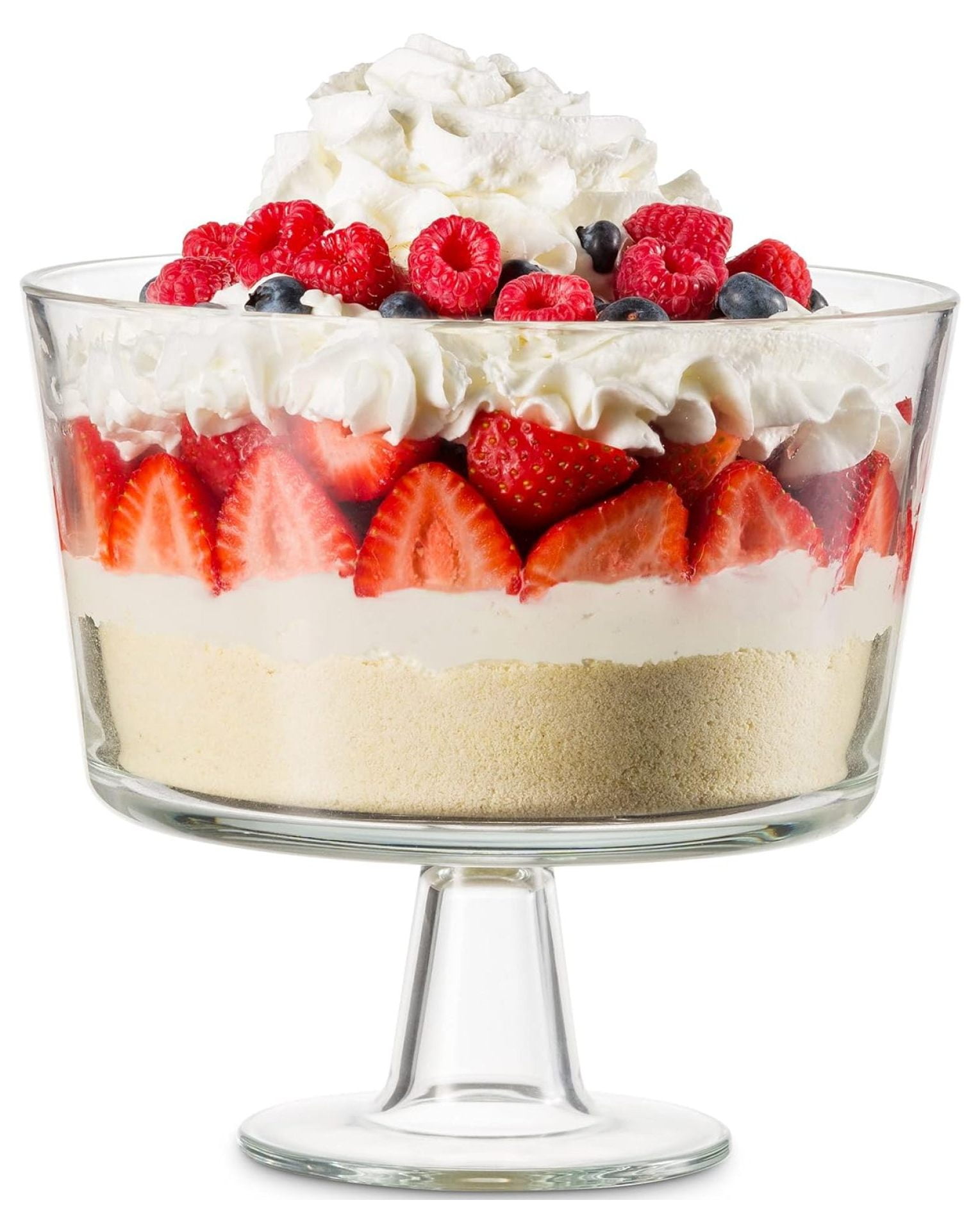 Zazesaby Trifle Bowl, Fruit Bowl, Italian Made Crystal Glass Footed