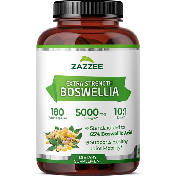 Zazzee Boswellia Serrata 5000 mg Strength Supports Joint Comfort & Mobility 10:1 Extract
