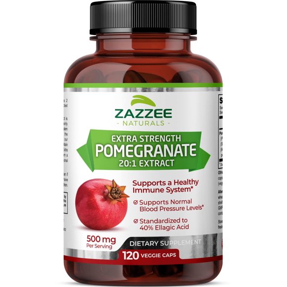 Herbadiet Pomegranate Seed Extract Capsules - 12000mg Equivalent - Ellagic Acid Antioxidant - Vegan