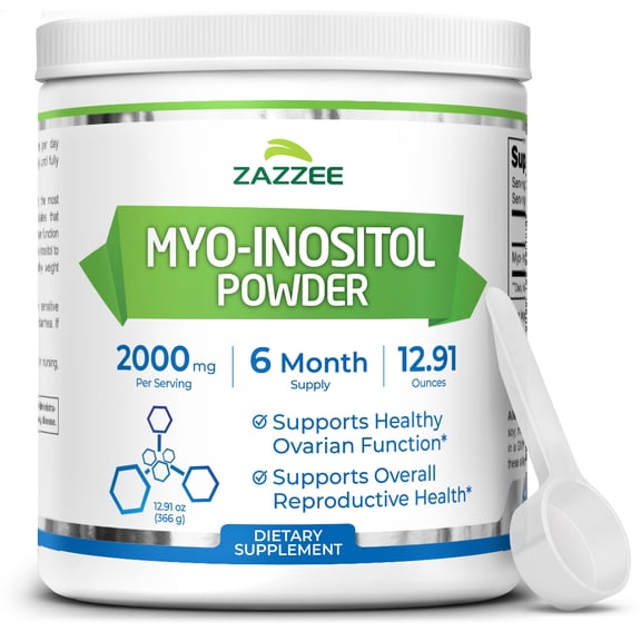Zazzee Myo-Inositol Powder 2000 mg – Supports Fertility & Reproductive Health – 100% Pure
