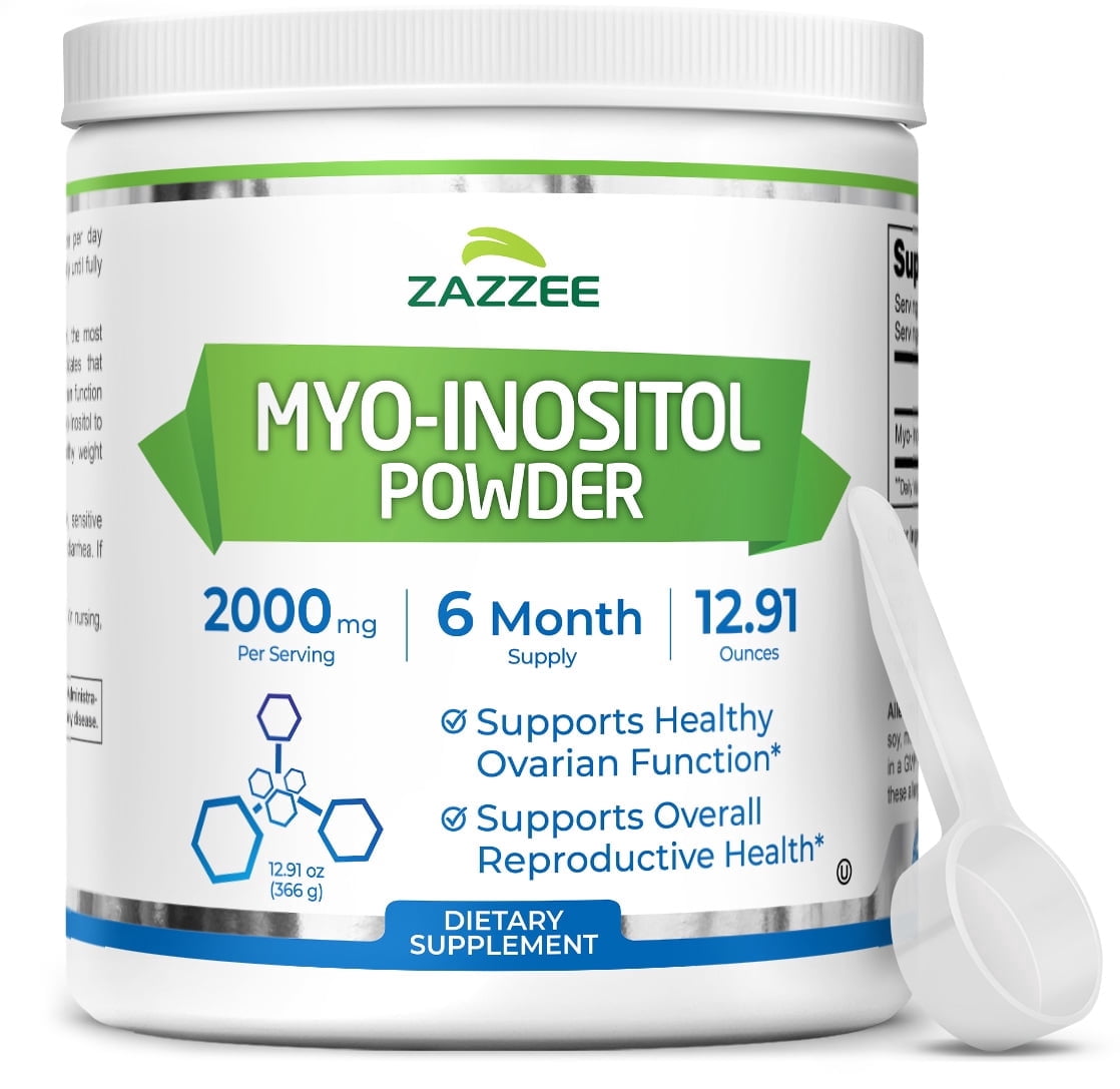Zazzee Myo-Inositol Powder 2000 mg – Supports Fertility & Reproductive Health – 100% Pure