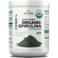 thumbnail image 1 of Zazzee USDA Organic Spirulina Powder – 2.2 Pounds (1 KG) – 303 Servings – 100% Pure, Non-Irradiated & Kosher – Fresh Smell & Neutral Taste – Mess-Free Wide Mouth Container – Non-GMO • Gluten-Free • M, 1 of 11