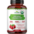 thumbnail image 1 of Zazzee Organic Cranberry 500 mg per Capsule – 100 Vegan Capsules – 25:1 Extract – Supports UTI Wellness & Urinary Tract Health – Vegan • Non-GMO • Kosher • Made in USA, 1 of 12