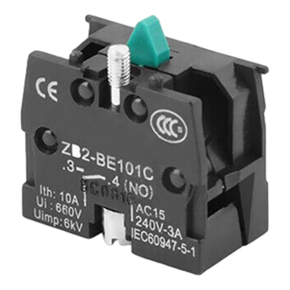 Zb2-Be101C Be102C Push Button Switch 10A 600V Normally Open Normally Closed Joystick Switch Black 22Mm Hole Diameter Electrical Switch Zb2-Be101C