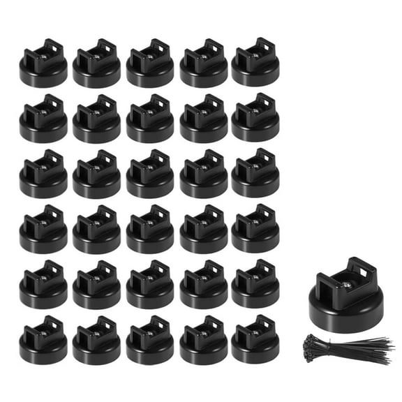 Zbad1 Magnetic Cable Tie Holders, Magnetic Cable Zip Tie Mount Holder Kit, Flexible Magnetic Cable Holder with Nylon Zip Ties 30PCS