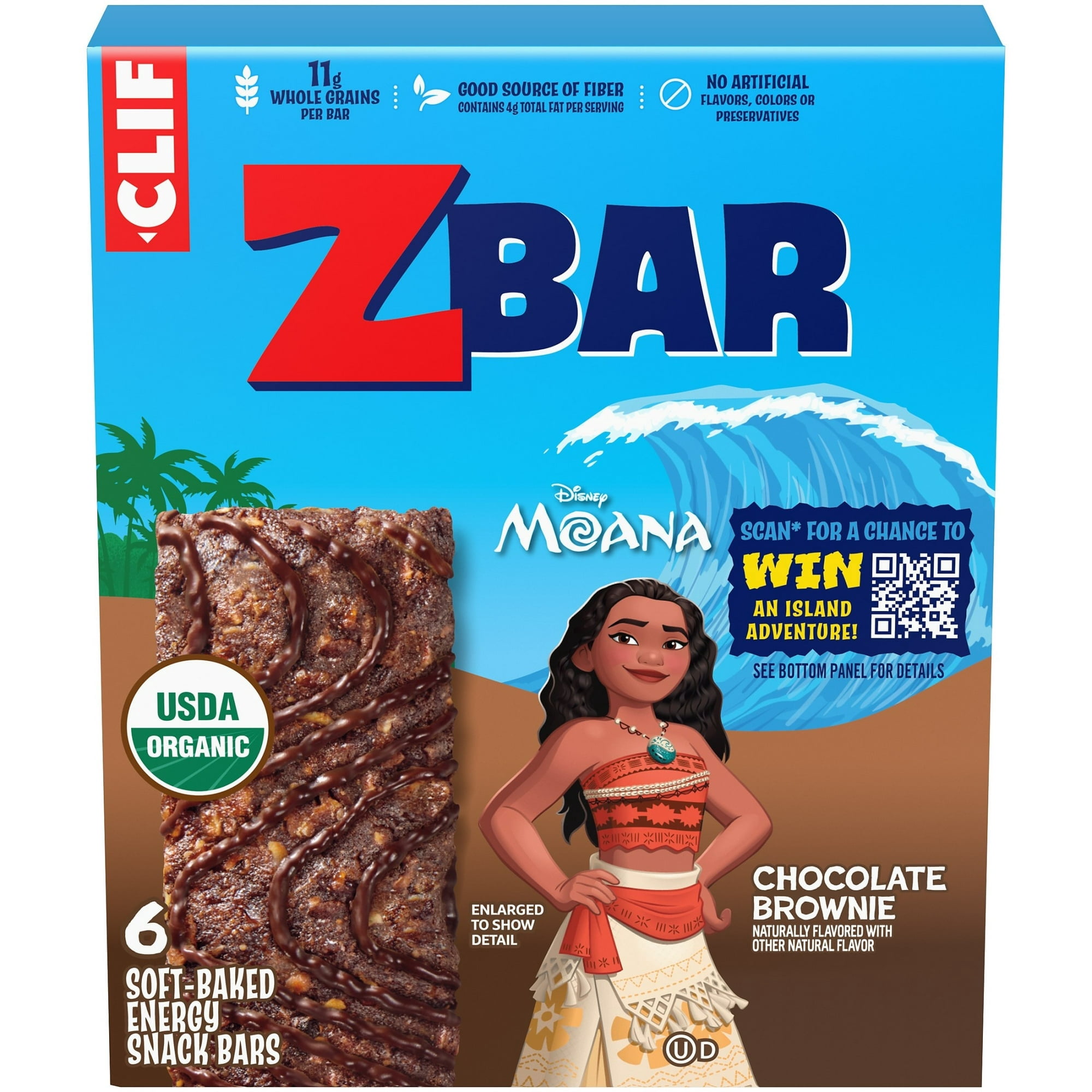 Zbar Chocolate Brownie Flavor Soft Baked Snack Bars, Organic Granola Bars, 6ct pack of 2