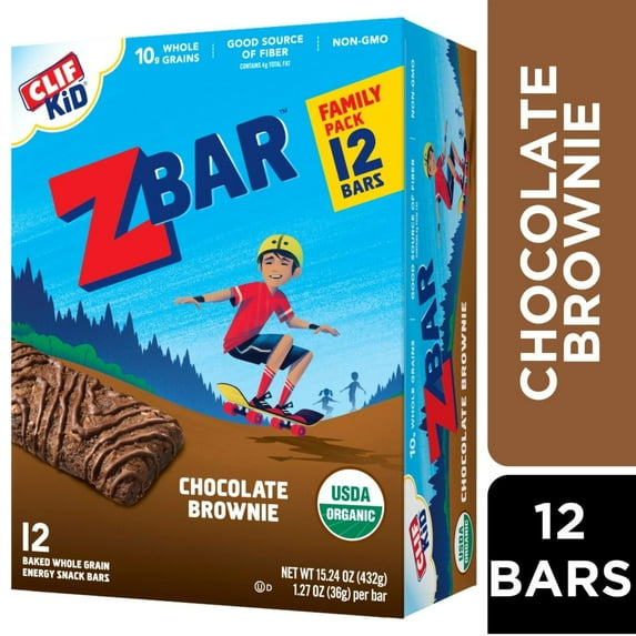 Zbar Chocolate Brownie Organic Soft-Baked Energy Snack Granola Bars 12 ct - Pack of 3