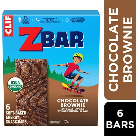 Zbar Chocolate Brownie Flavor Soft Baked Snack Bars, Organic Granola Bars, 6ct