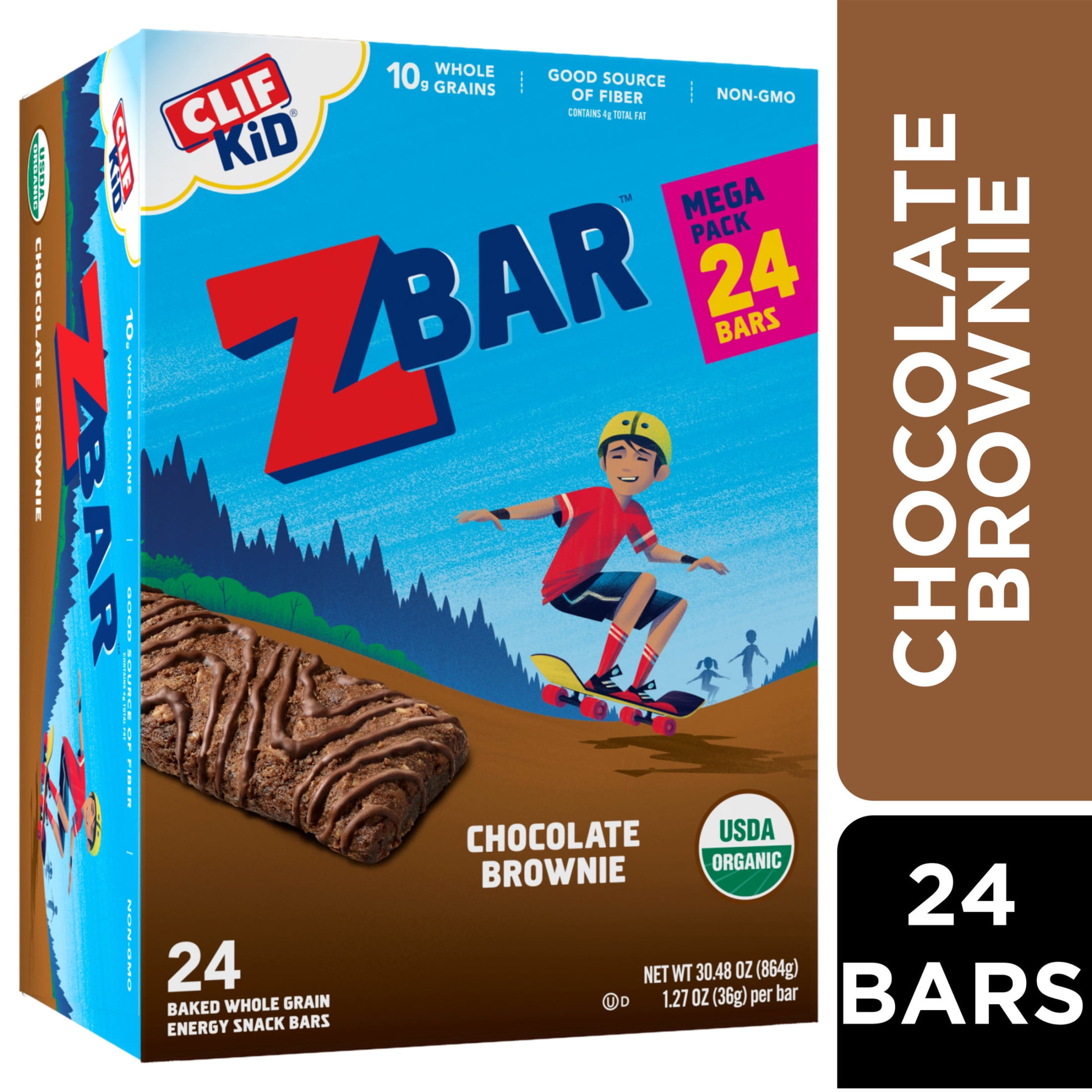 Zbar Chocolate Brownie Soft Baked Whole Grain Snack Bars USDA Organic NonGMO Plant