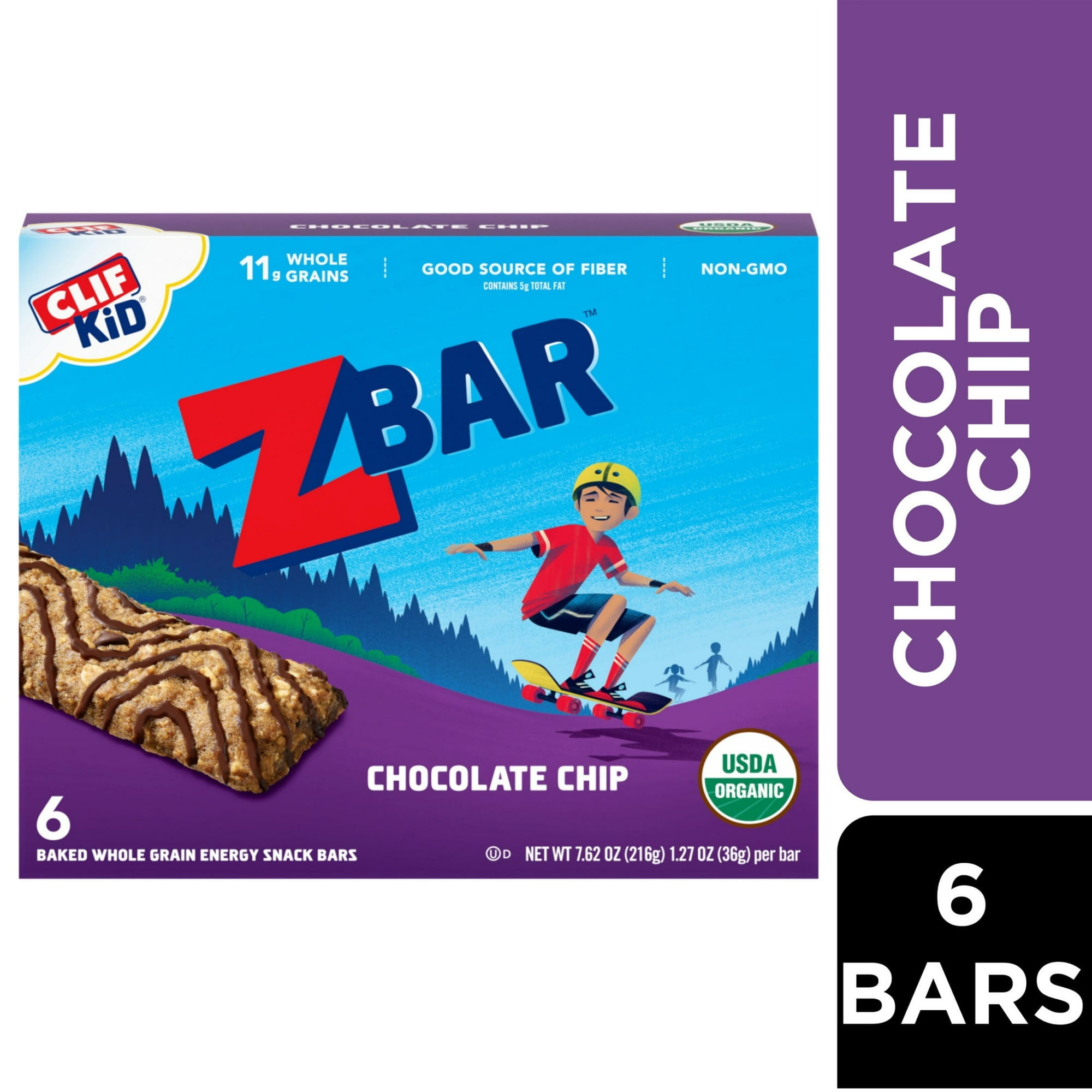 Zbar - Chocolate Chip - Soft Baked Whole Grain Snack Bars - USDA Organic - Non-GMO - Plant-Based - 1.27 oz. (Pack of 2)
