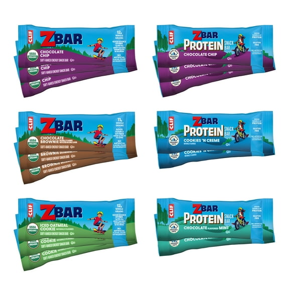Zbar and Zbar Protein Snack Bars, Variety Pack, 6 Flavors, 16ct