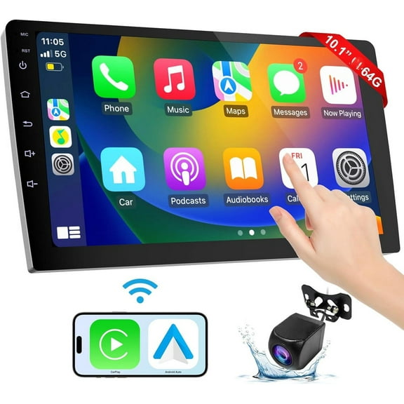 Zcargel 10.1" Android 13 Double Din Car Stereo GPS Navigation, Wireless CarPlay Android Auto WiFi Multimedia 4+64GB Head Unit, Radios for Car Touch Screen Car Stereo, Car Radio for Scion tC 2011-2016