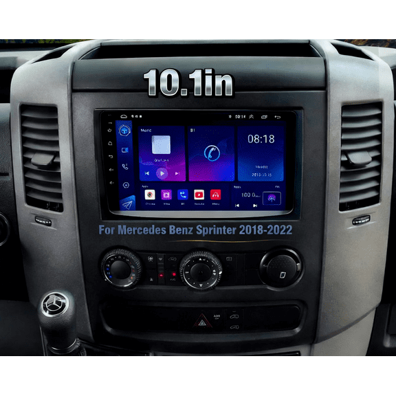 Zcargel 10.1" Android 13 Wireless CarPlay Car Stereo Double Din, In-Dash Head Unit with Wired Android Auto, GPS Navigation, Bluetooth, WiFi, RDS, SWC, DVR, 4+64GB for Mercedes Benz Sprinter 2018-2022