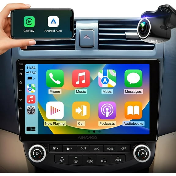 Zcargel 10.1in Android 13 Car Stereo Wireless Carplay, Double Din Car Stereo with Wireless CarPlay & Wired Android Auto, Split Screen, Bluetooth, WiFi, FM/RDS for Hino 155 / 195 2012-2020