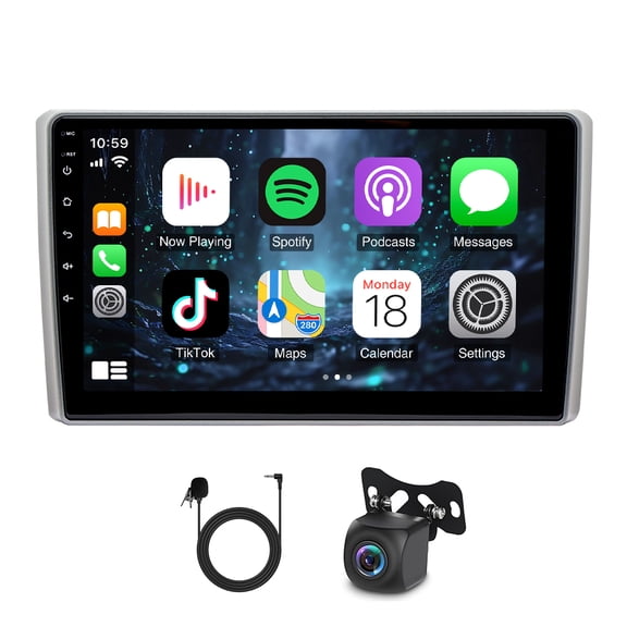 Zcargel 10 Inch Android 15 Car Stereo Radio with GPS Navigation, CarPlay/Android Auto, Split Screen, Mirror Link, RDS Radio, WiFi Bluetooth, SWC, Car Player for Honda Element 2003-2006