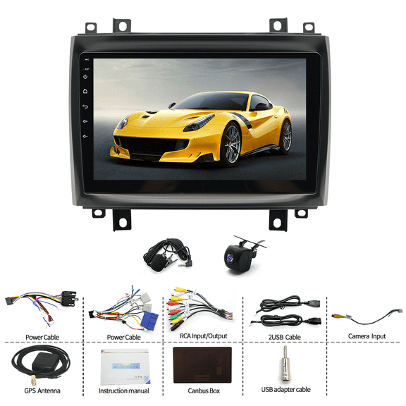 Zcargel 10 Inch Car Stereo Double DIN Radio Android 14 GPS Navigation Car Accessories Electronics CarPlay Screen for Car Android Auto Bluetooth WiFi AHD Camera for Cadillac CTS 2003-2007, 4GB+64GB