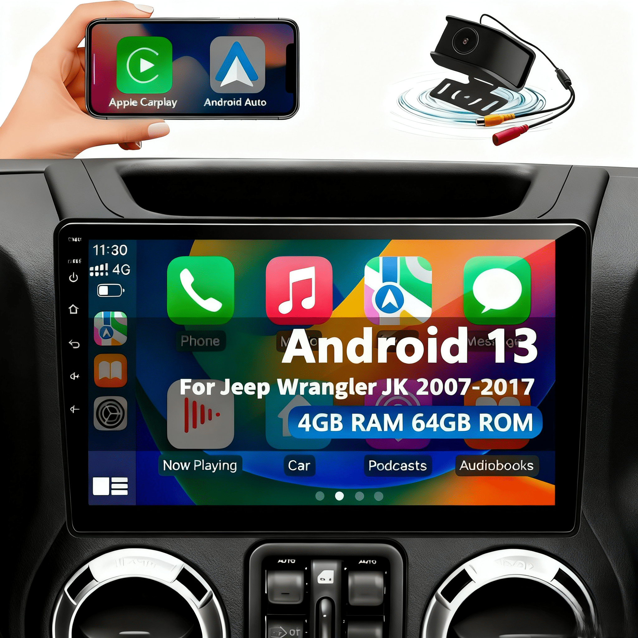 Zcargel 10in Android 13 Car Stereo Double Din with Wireless CarPlay ...