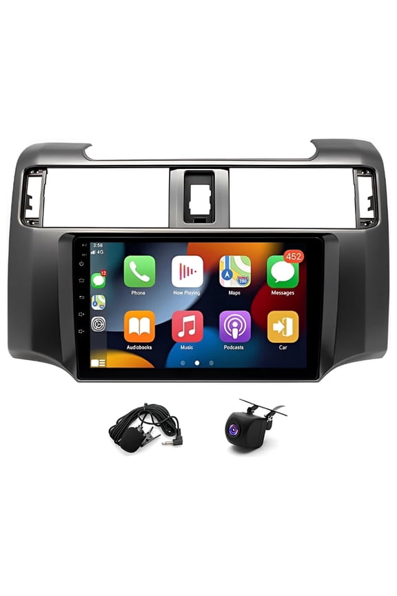 2+32G Android 13 Car Stereo GPS Navigation for Toyota 4Runner 2009-2019, 9in Touchscreen, Built-in Wireless CarPlay, Android Auto, Bluetooth, WiFi, FM, SWC, Mirror Link + AHD Backup Camera