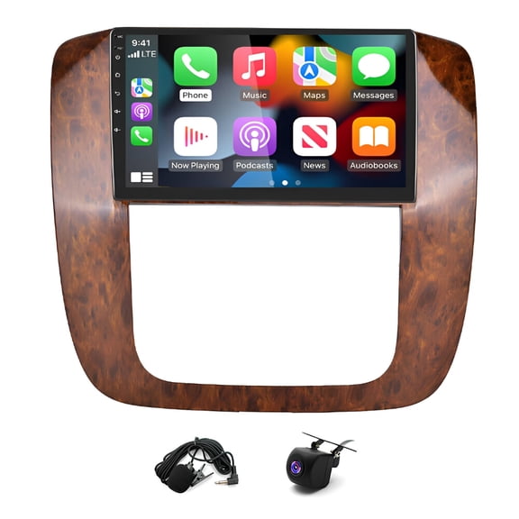 Zcargel 2+32G Car Stereo for Chevy Tahoe Suburban 2007-2014 Support Wireless Carplay/Android Auto 9" Car Radio with GPS Navigation Bluetooth WiFi FM/RDS SWC DSP