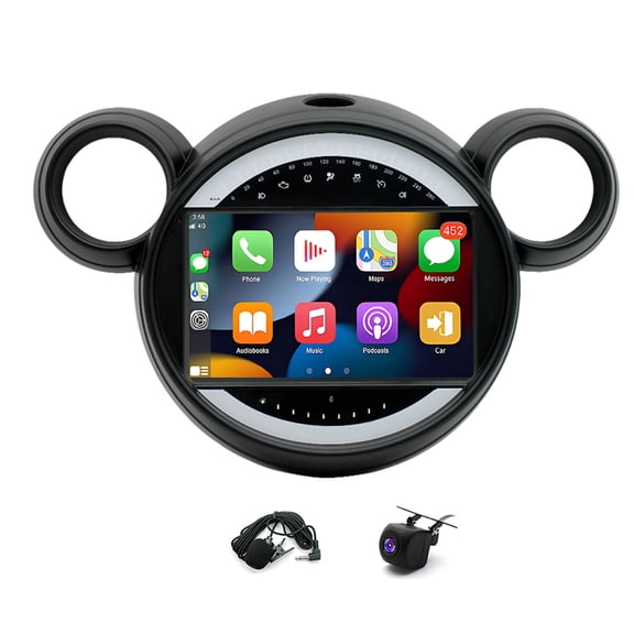 Zcargel 2+64G Car Radio for BMW Mini Cooper 2011-2016 with CarPlay Android Auto 9" Touchscreen Head Unit with GPS WiFi Bluetooth FM/RDS SWC Split Screen