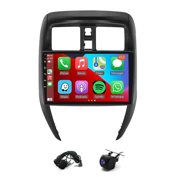 Zcargel 2+64G Car Stereo for Nissan Versa Sedan 2015-2019 Support Wireless Carplay/Android Auto 10"Car Radio with GPS Navigation Bluetooth FM/RDS WiFi SWC AHD Backup Camera