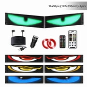 Zcargel 2-Pack 23.4"x4.7" 16x96px Programmable Flexible LED Display, APP & Remote Control Dynamic Devil Eyes Car Window Light, RGB Full Color Panel Sign for Trucks, SUVs, Advertising