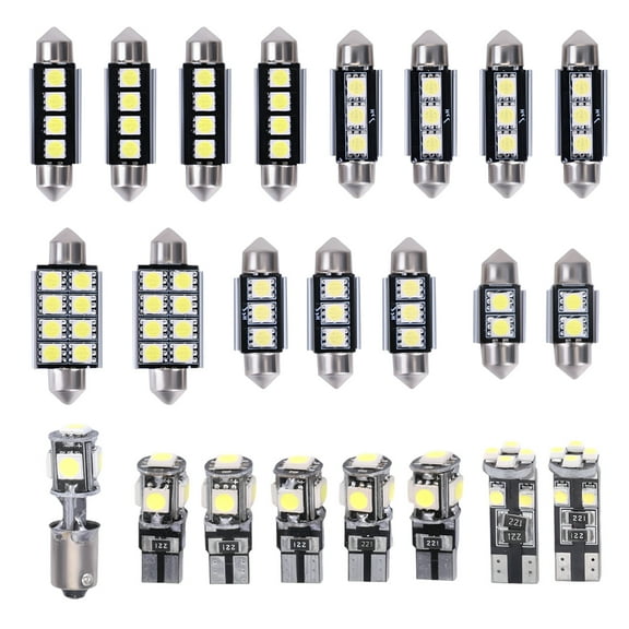 Zcargel 23PCS LED Interior Car Light Bulb Kit Set, Dome Map License Plate Courtesy Trunk Glove Box Vanity Mirror Lights, White T10 & Festoon Replacement Bulbs 6000K, Universal Fit for Cars Trucks SUV