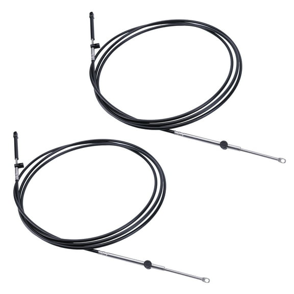 Zcargel 2Pcs Outboard Throttle Control Cable 15FT, OE 220423315, Durable Stainless Steel & Rubber Replacement Accelerator Cable Set for Mercury Gen I Outboard Engines, Smooth Power Response