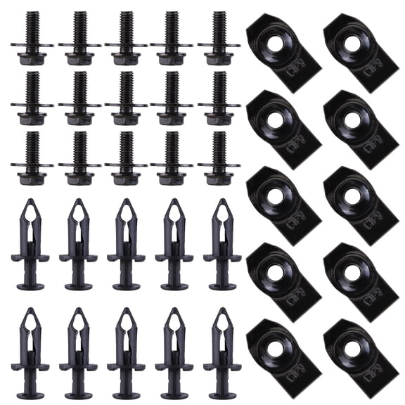 Zcargel 35pcs Engine Under Cover Fastener ABS Carbon Steel Anti-Rust for Honda Most Car Models
