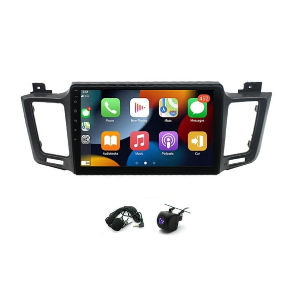 Zcargel Android 13 Car Stereo for Toyota RAV4 2013-2018, 10-inch, 4GB+64GB, Wireless CarPlay, Android Auto, GPS Navigation, Bluetooth, FM/RDS, WiFi, Steering Wheel Control, AHD Backup Camera
