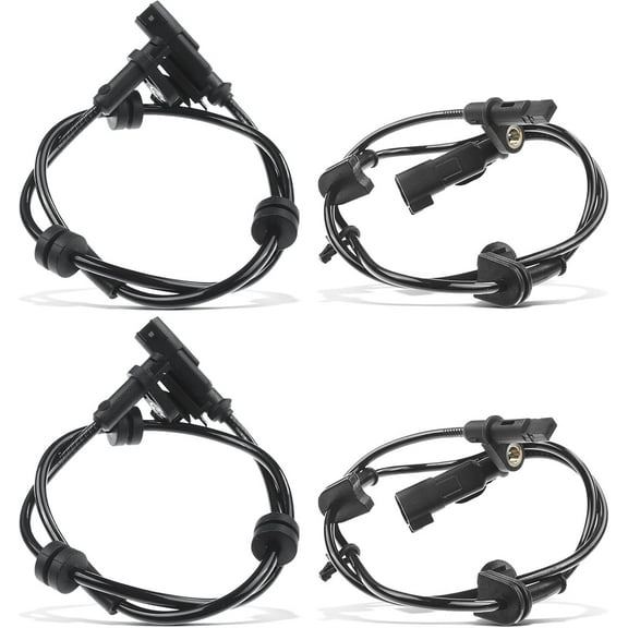 Zcargel 4Pcs ABS Wheel Speed Sensor Front Rear Left Right, Durable Replacement, Replace OE BE8Z-2C204-B, BE8Z-2C190-A, Compatible with Ford Fiesta 2011 2012 2013 Hatchback Sedan