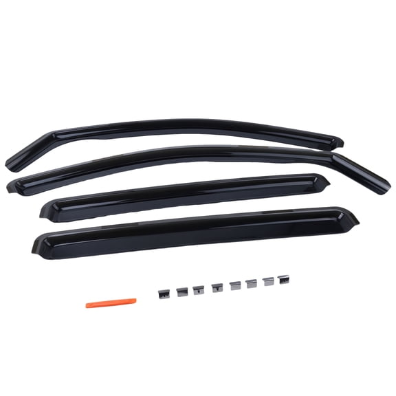 Zcargel 4Pcs Wind Deflectors for Ford Ranger SuperCrew 2024-2025 Polycarbonate Smoked Black Tinted No-Drilling Sun Protection