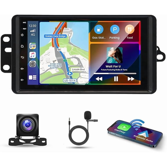 Zcargel 7" Android 13 Car Stereo Double Din Touch Screen, Bluetooth Car Radio with Wireless CarPlay Android Auto, GPS Navigation WiFi FM RDS USB SWC MP5 2+32GB for Ford Excursion 2000-2005 SUV