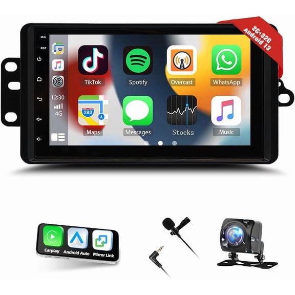 Zcargel 7" Android 13 Double Din Car Stereo Radio, Carplay Screen for Car with Car Play Android Auto, GPS Navigation WiFi Bluetooth Multimedia Head Unit 2+32GB, for Chevy Avalanche 2003-2006