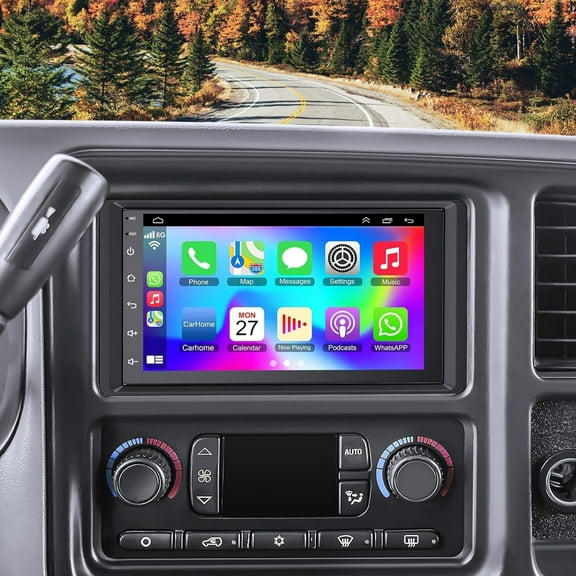 Zcargel 7 Inch Android 13 Touchscreen Car Stereo 2+32GB Multimedia Head Unit with GPS Navigation, CarPlay Android Auto, WiFi Bluetooth, DSP+RDS Audio, AHD Backup Camera + Mic, for GMC Yukon 2004-2006