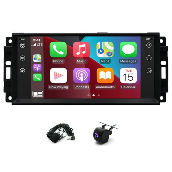 Zcargel 7-Inch Android 15 Car Stereo GPS Navigation with Wireless & Wired CarPlay, Android Auto, Bluetooth, WiFi SWC, Mirror Link Backup Camera – Universal for Dodge, Jeep & Chrysler 2006-2015, 2+32G