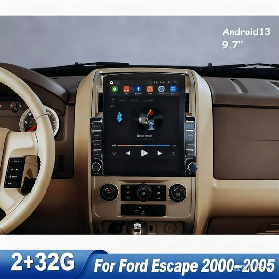 Zcargel 9.7in Android 13 Car Stereo for Ford Escape 2000–2005, Hardwired HD Touchscreen Multimedia System with Wireless CarPlay & Android Auto, WiFi Bluetooth SWC Mirror Link, Backup Camera