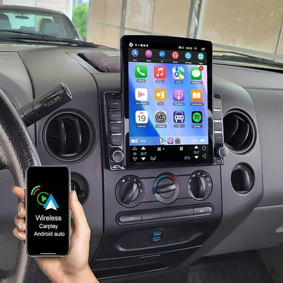 Zcargel 9.7in Android 13 Car Stereo Radio, Touchscreen Head Unit with GPS Navigation 2+32G, Wireless CarPlay Android Auto Bluetooth WiFi, Dashboard Replace for Ford F-250 F-350 Super Duty 1999-2004