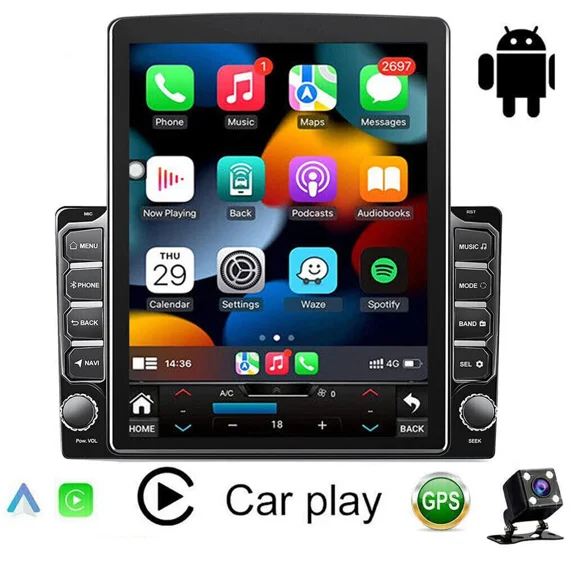 Zcargel 9.7in Double Din Car Stereo with Wireless CarPlay & Android Auto, GPS Navigation Head Unit, Bluetooth WiFi SWC Mirror Link, Backup Camera, Hardwired, 2+32, for Freightliner Sprinter 2006-2022