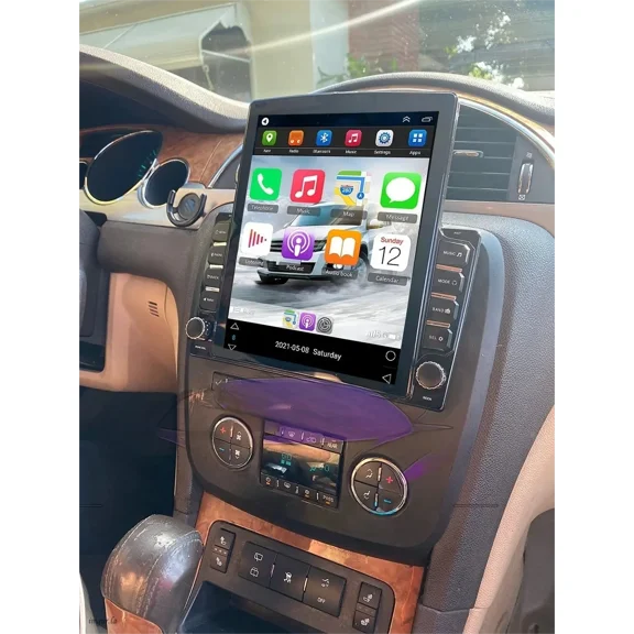 Zcargel 9.7in Hardwired Double Din Car Stereo Android 13, Wireless CarPlay & Android Auto Touchscreen Multimedia Head Unit Car In-Dash with Bluetooth WiFi SWC Mirror Link, for Buick Enclave 2008–2012