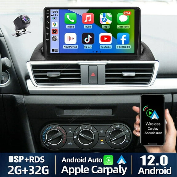 Zcargel 9'' For Mazda 3 2014-2019 Car Stereo Radio Wireless Carplay Android 13.0 GPS Navi 32GB BT FM