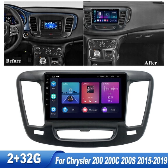 Zcargel 9 Inch For Chrysler 200 200C 200S 2015-2019 Android 13 Stereo Radio Carplay Navigation GPS 32GB BT Camera MIC