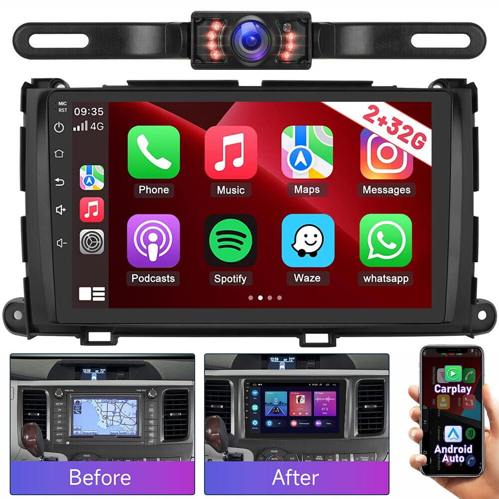 9 Inch Android Car Stereo For Toyota Sienna 2011-2014 - Wireless CarPlay & Android Auto With Backup Camera