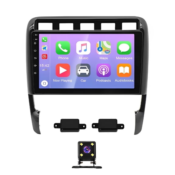 Zcargel 9in Android 13 Car Stereo GPS Navigation for Porsche Cayenne 2002-2010, 2+32G Built-in Wireless CarPlay Android Auto, Bluetooth WiFi FM/RDS SWC + 4LED Backup Camera