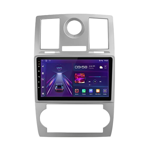 Zcargel 9in Android 15 Car Stereo Radio GPS Navigation Head Unit 2+32GB for Chrysler 300C 2004-2007, Wireless CarPlay Android, Mirror Link iOS Android, Bluetooth WiFi FM SWC, Built-in GPS Navigation