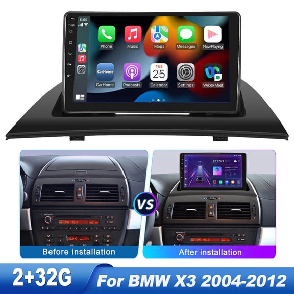 Zcargel Android 13.0 Car Stereo for BMW X3 E83 2004-2012 9 Inch Touch Screen Car Radio with GPS Navigation Bluetooth FM Radio Support WiFi Mirror Link Backup Camera 2+32GB