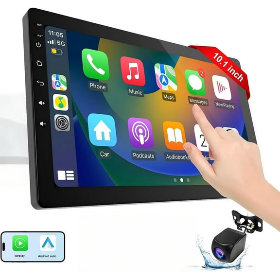 Zcargel Android 13 10.1" Touch Screen Car Stereo, 4+64GB Double Din Car Stereo GPS Navigation WiFi, CarPlay Android Auto Radios for Cars, Car Radio Multimedia Player, for Honda Ridgeline 2006-2014